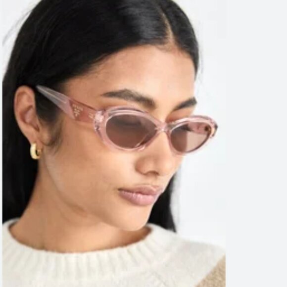 NEW PRADA OVAL SUNGLASSES SPR 26Z 19Q10D PEACH BROWN PR 26ZS EYEWEAR PR26ZS - Picture 1 of 5